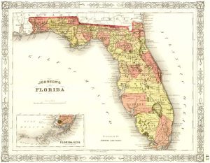 Map of Florida, 1863
