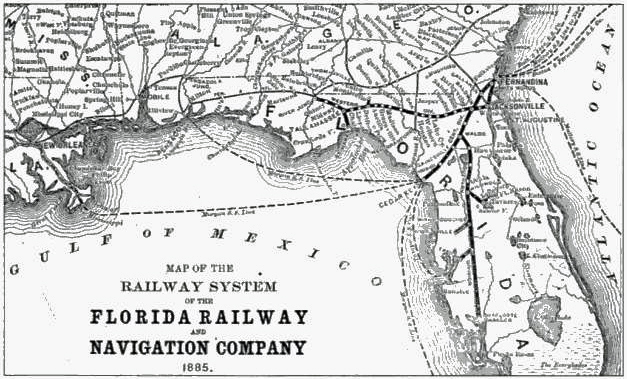Map of Sir Edward Reed's railroad empire in 1885